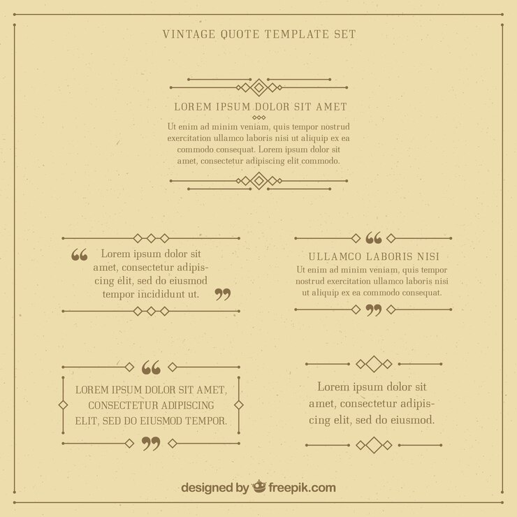 Vettore gratuito set di quote quote vintage