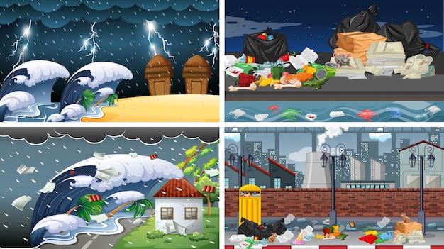 Set di scene inquinate