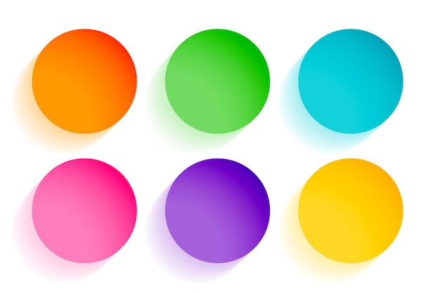 Set di sei bei cerchi colorati