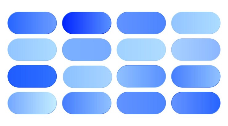 Vettore gratuito set di sfumature blu cielo