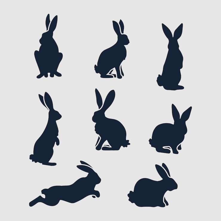 Vettore gratuito set di silhouette di animali disegnate a mano