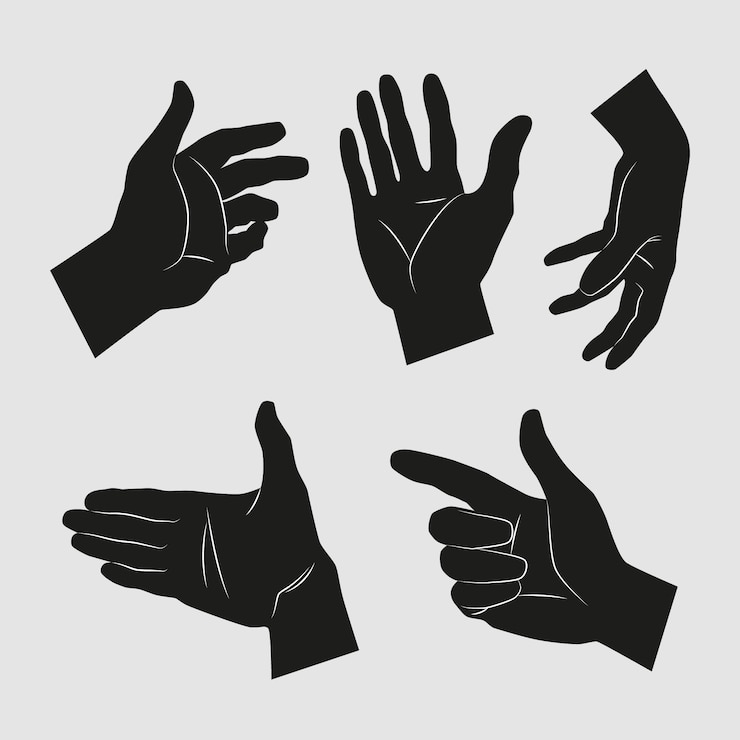 Vettore gratuito set di silhouette disegnate a mano