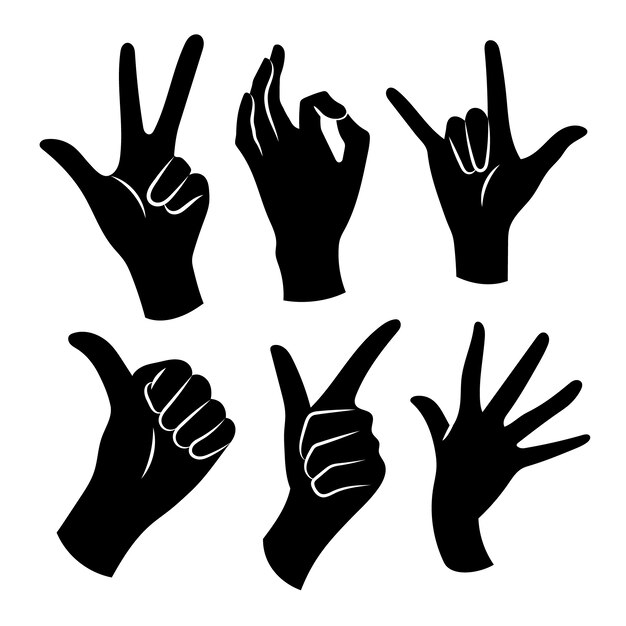 Set di silhouette disegnate a mano
