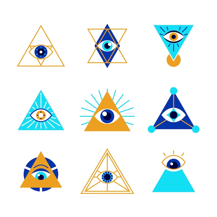 Vettore gratuito set di simboli degli illuminati