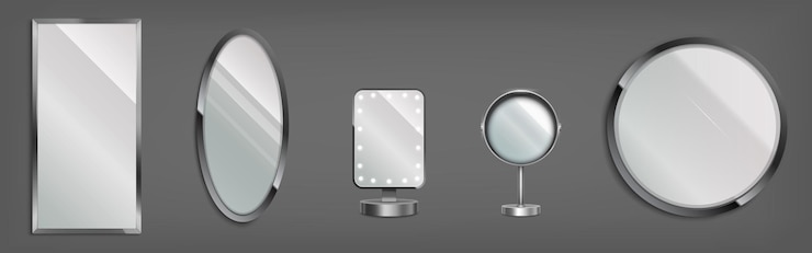 Vettore gratuito set di specchi 3d