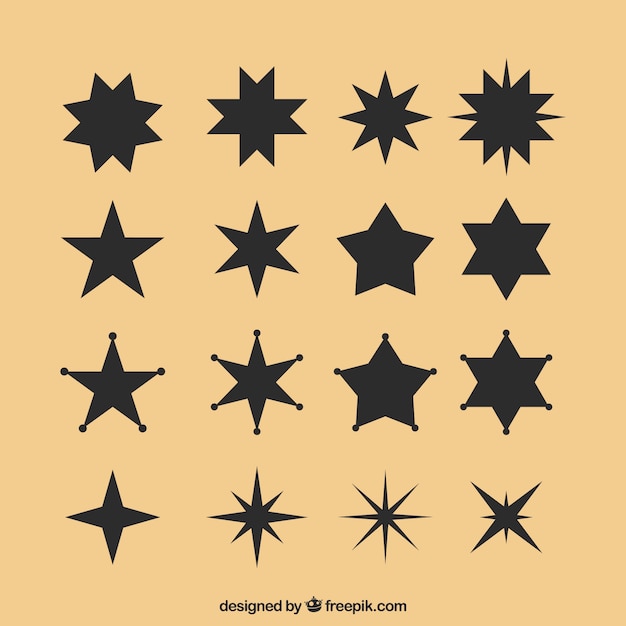Set di stelle nere