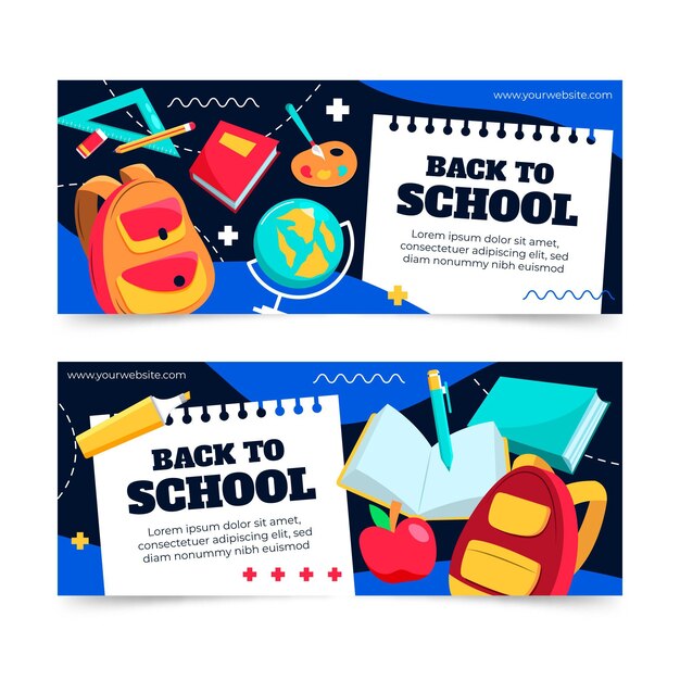 Set di striscioni per il ritorno a scuola