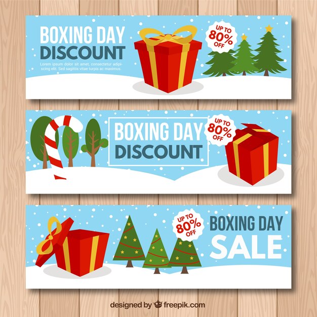 Set di tre colorato boxe striscioni giorno