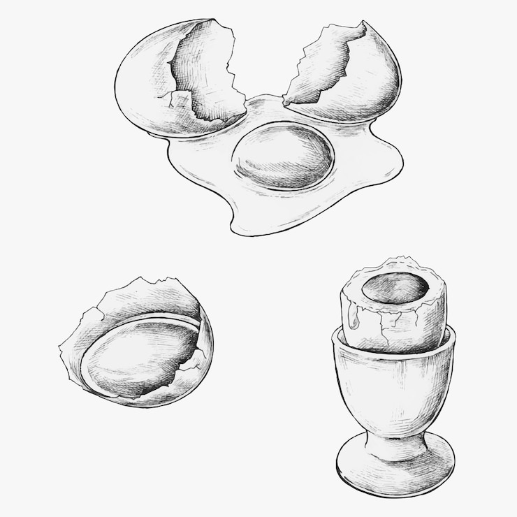 Vettore gratuito set di uova disegnate a mano