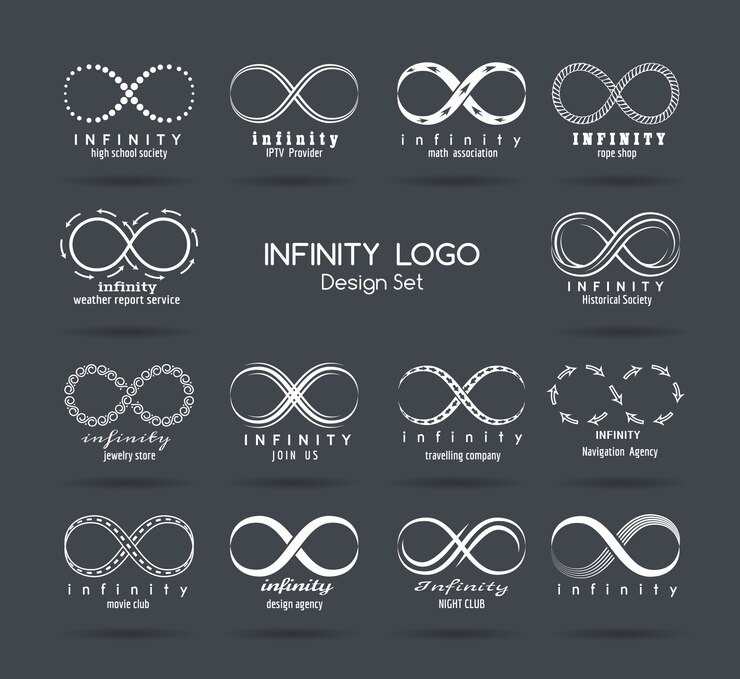 Vettore gratuito set di vettore infinito logo set.
