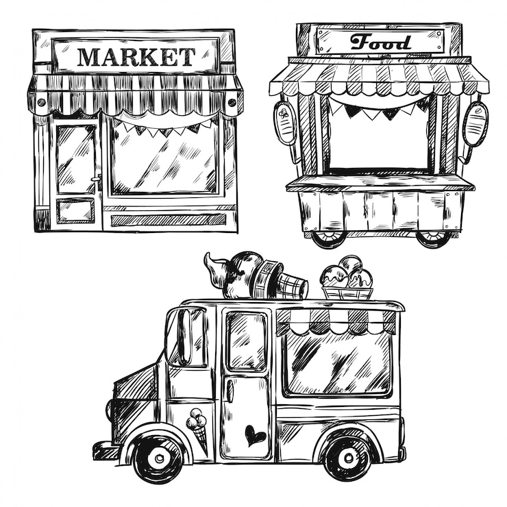 Vettore gratuito set facciata negozio vintage