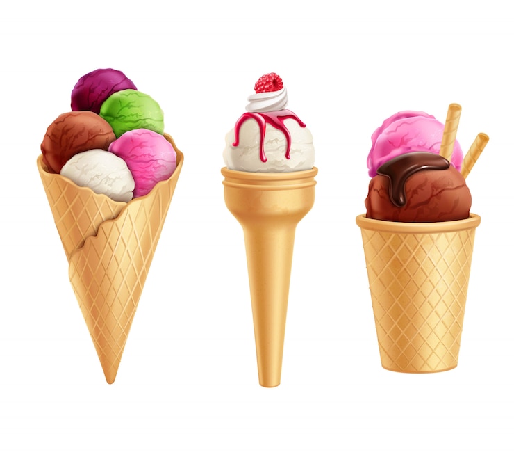 Vettore gratuito set gelato realistico