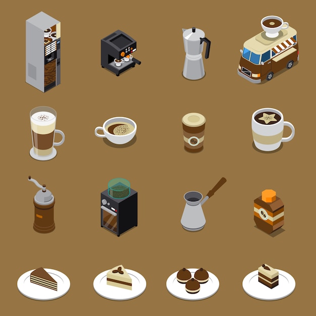 Set isometrica di caffè