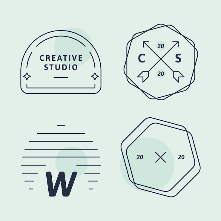 Vettore gratuito set logo aziendale semplice