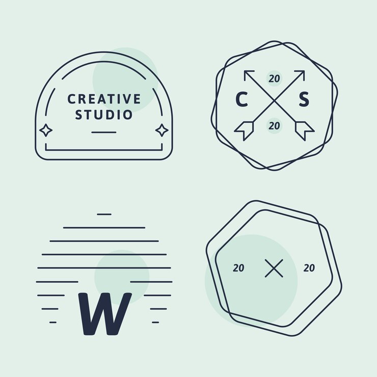 Vettore gratuito set logo aziendale semplice