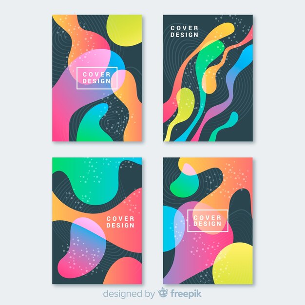 Set moderno di modelli di copertina astratti