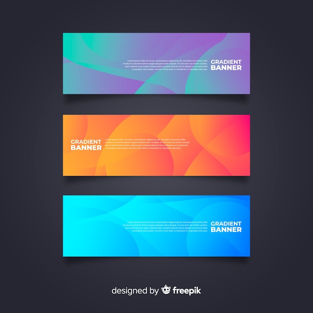 Set moderno di striscioni colorati astratti