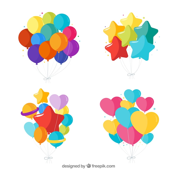 Vettore gratuito set palloncino colorato
