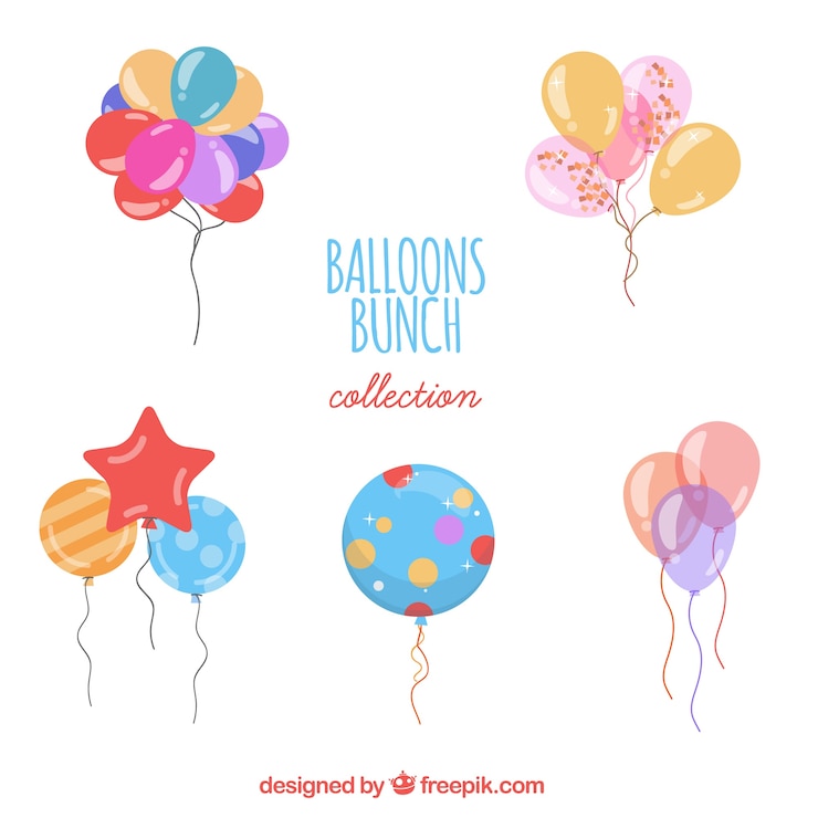 Vettore gratuito set palloncino colorato