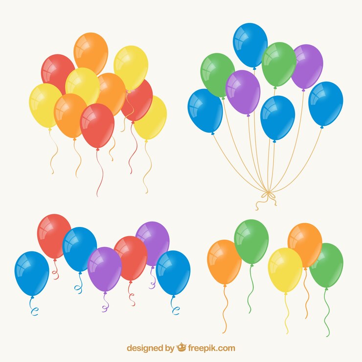 Vettore gratuito set palloncino colorato