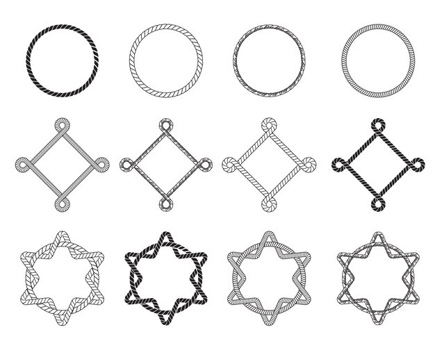 Set piatto di diversi telai di corda