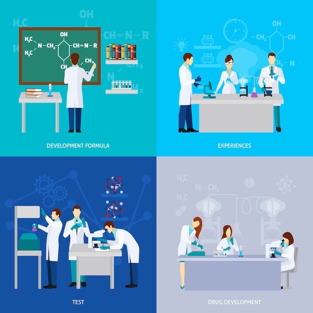 Set piatto di scienziati