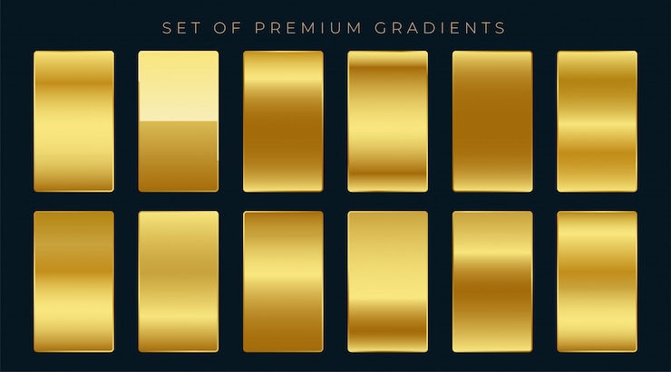 Vettore gratuito set premium di sfumature dorate