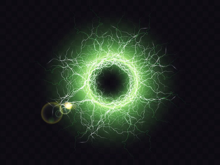 Vettore gratuito sfera al plasma lampo sul nero