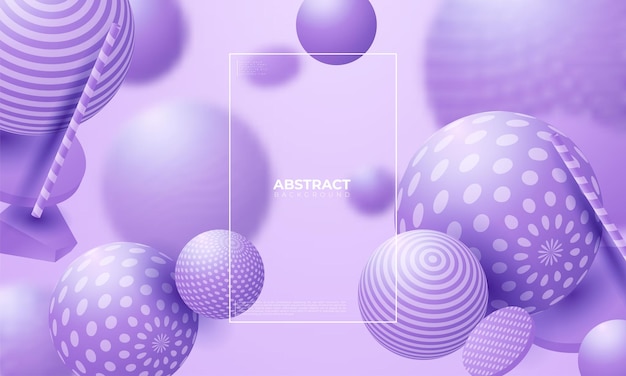 Sfere fluenti 3d. Illustrazione astratta di vettore di bolle multicolori o cluster di palline. Moderno concetto alla moda. Elemento decorativo dinamico. Poster futuristico o design di copertina