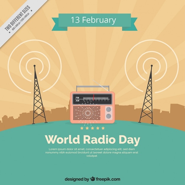 Vettore gratuito sfondamento della giornata mondiale della radio