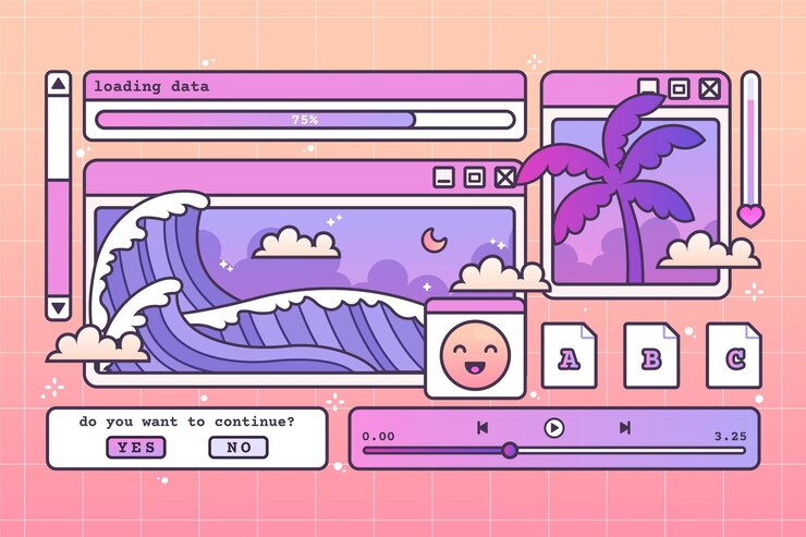 Vettore gratuito sfondamento lineare vintage vaporwave