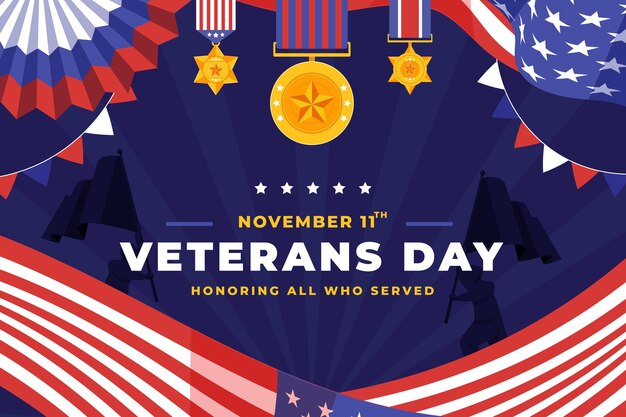 Sfondamento piatto del giorno dei veterani