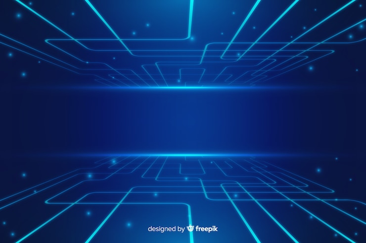 Vettore gratuito sfondamento tecnologico astratto blu