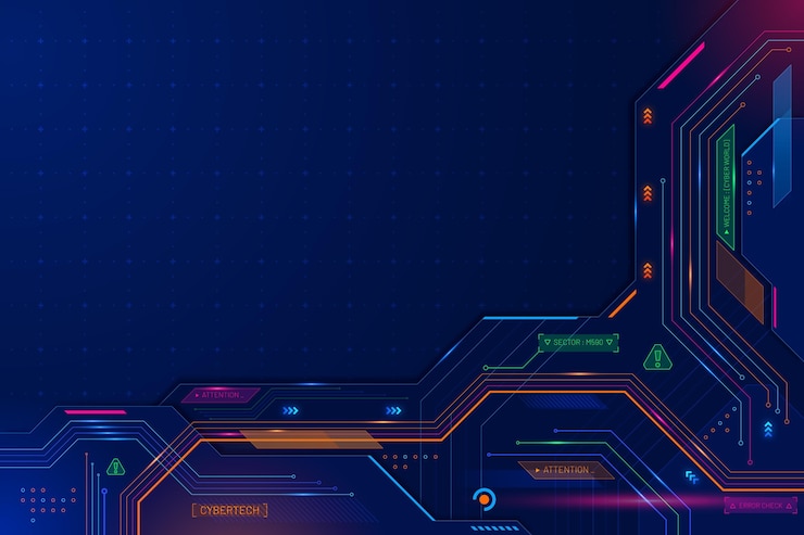 Vettore gratuito sfondamento tecnologico futuristico