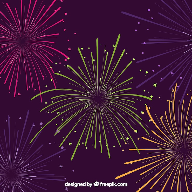 Vettore gratuito sfondi di fuochi d'artificio colorati