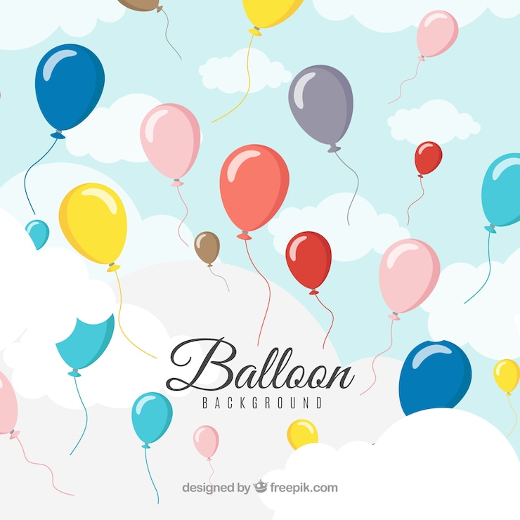 Vettore gratuito sfondi di palloncini colorati nel cielo
