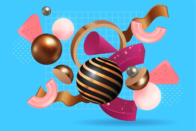 Sfondi geometrici 3D in gradiente