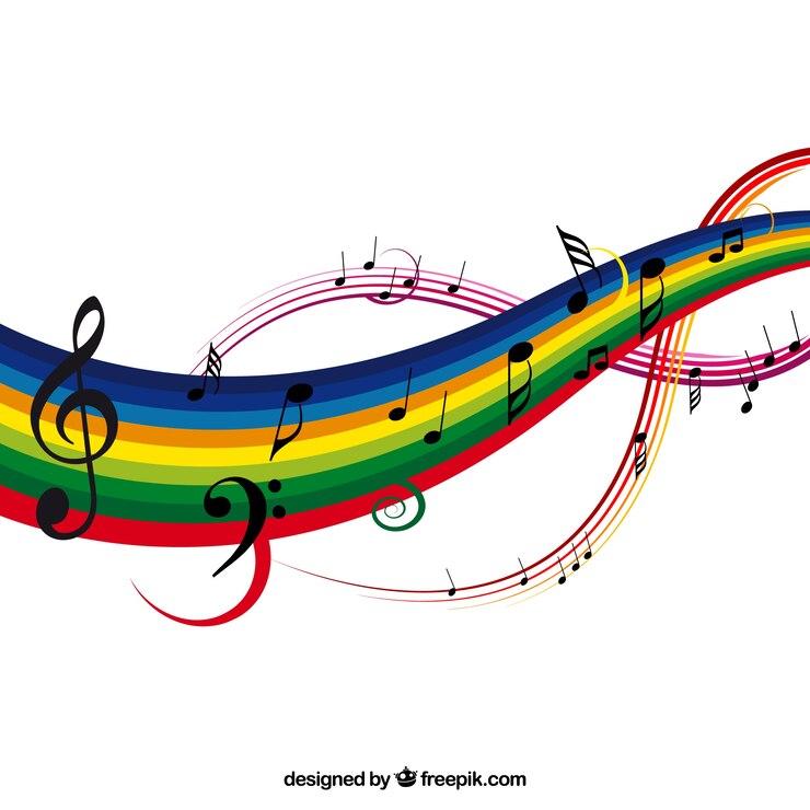 Vettore gratuito sfondi musicali colorati