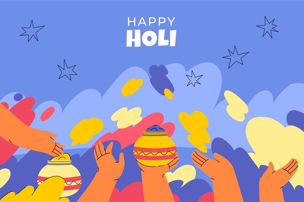 Sfondi piatti per la celebrazione del festival di Holi.