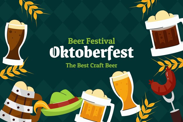 Sfondi piatti per la celebrazione della festa della birra dell'Oktoberfest