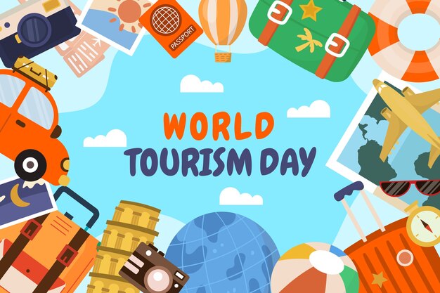 Sfondi piatti per la celebrazione della Giornata mondiale del turismo