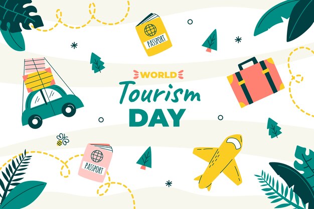Sfondi piatti per la celebrazione della Giornata mondiale del turismo