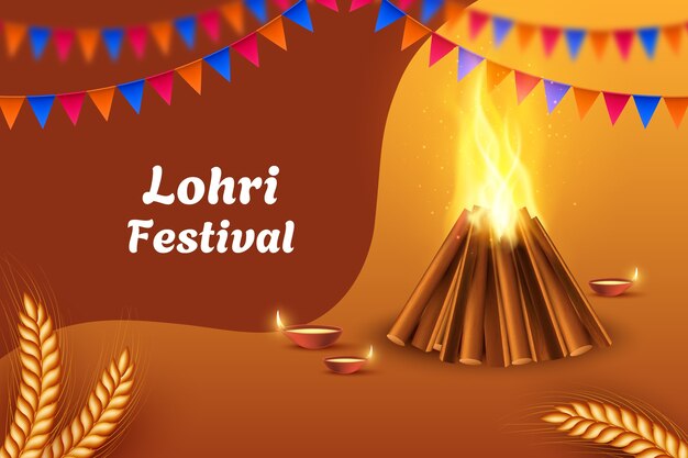 Sfondi realistici per la celebrazione del festival di lohri