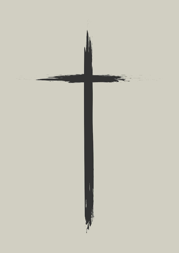Vettore gratuito sfondi religiosi con un design cross grunge minimo