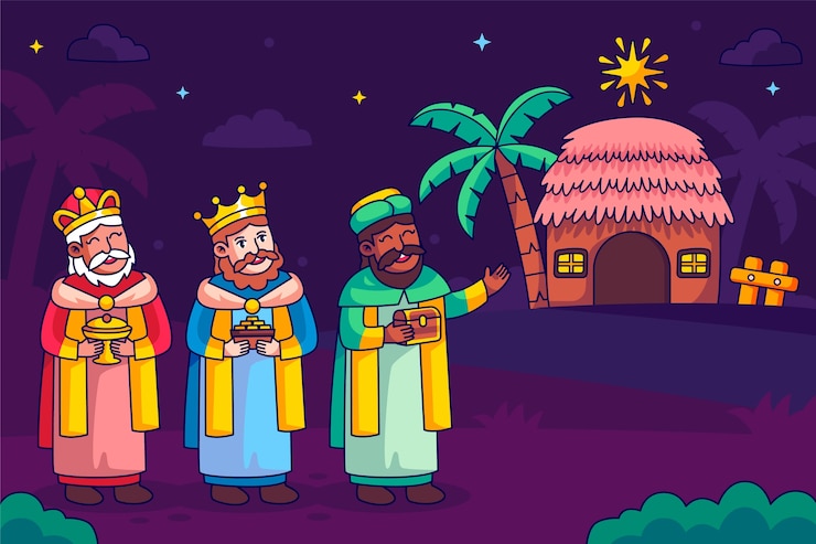 Vettore gratuito sfondio ad acquerello per reyes magos