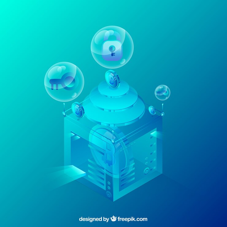 Vettore gratuito sfondio blu astratto della blockchain