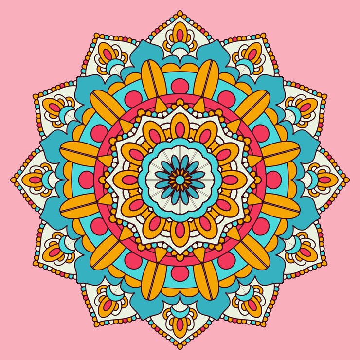 Vettore gratuito sfondio colorato del design del mandala