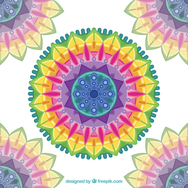 Vettore gratuito sfondio colorato di mandala