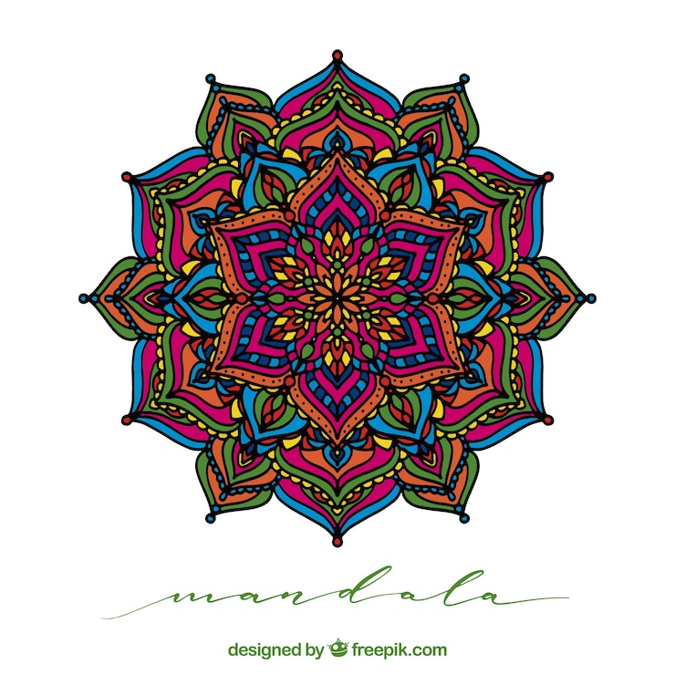 Vettore gratuito sfondio colorato di mandala