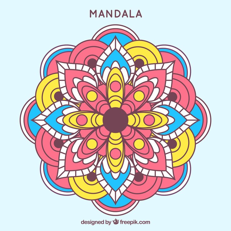 Vettore gratuito sfondio colorato di mandala